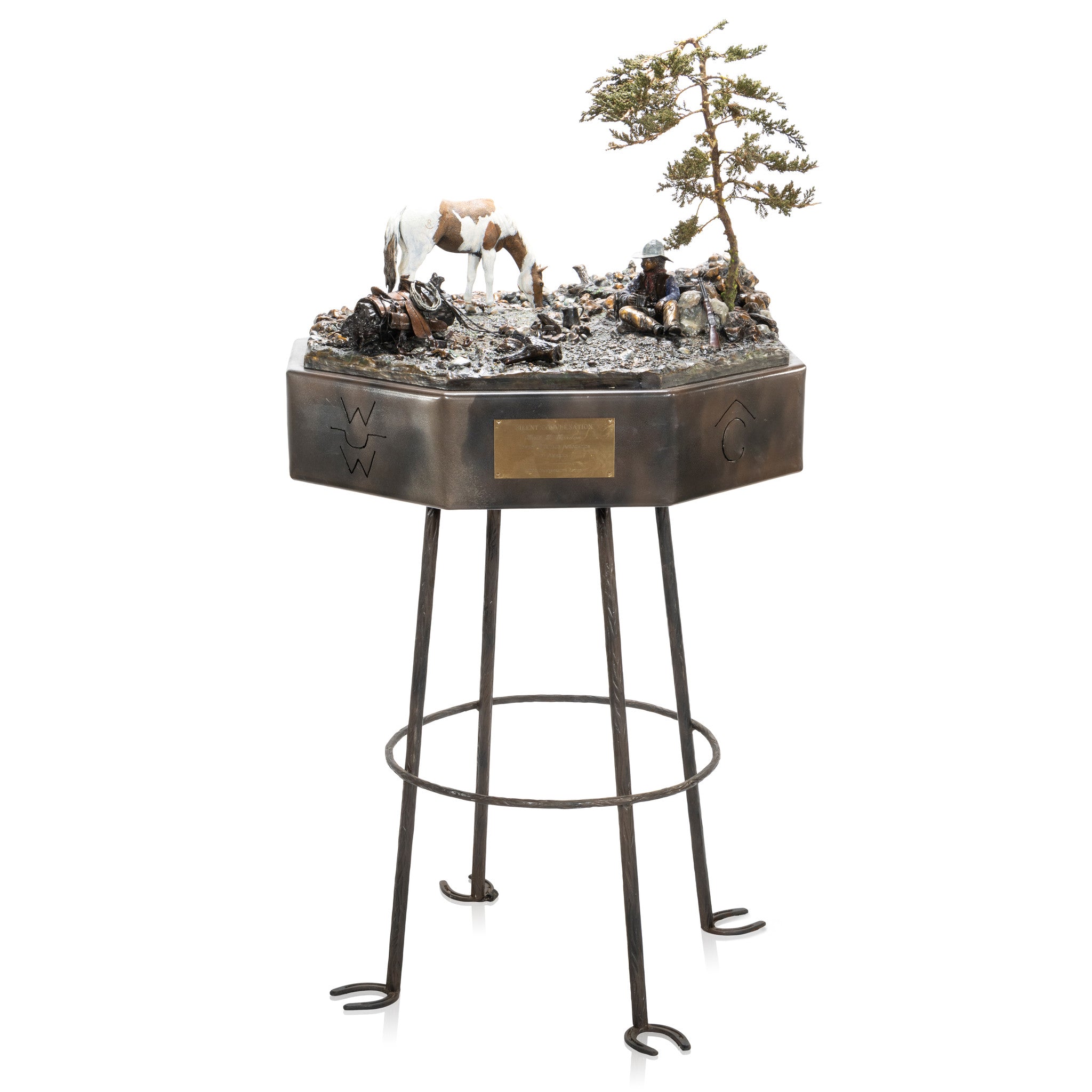 "Silent Conversation" Bronze Scene by Kent Gordon, Fine Art, Bronze, Limited