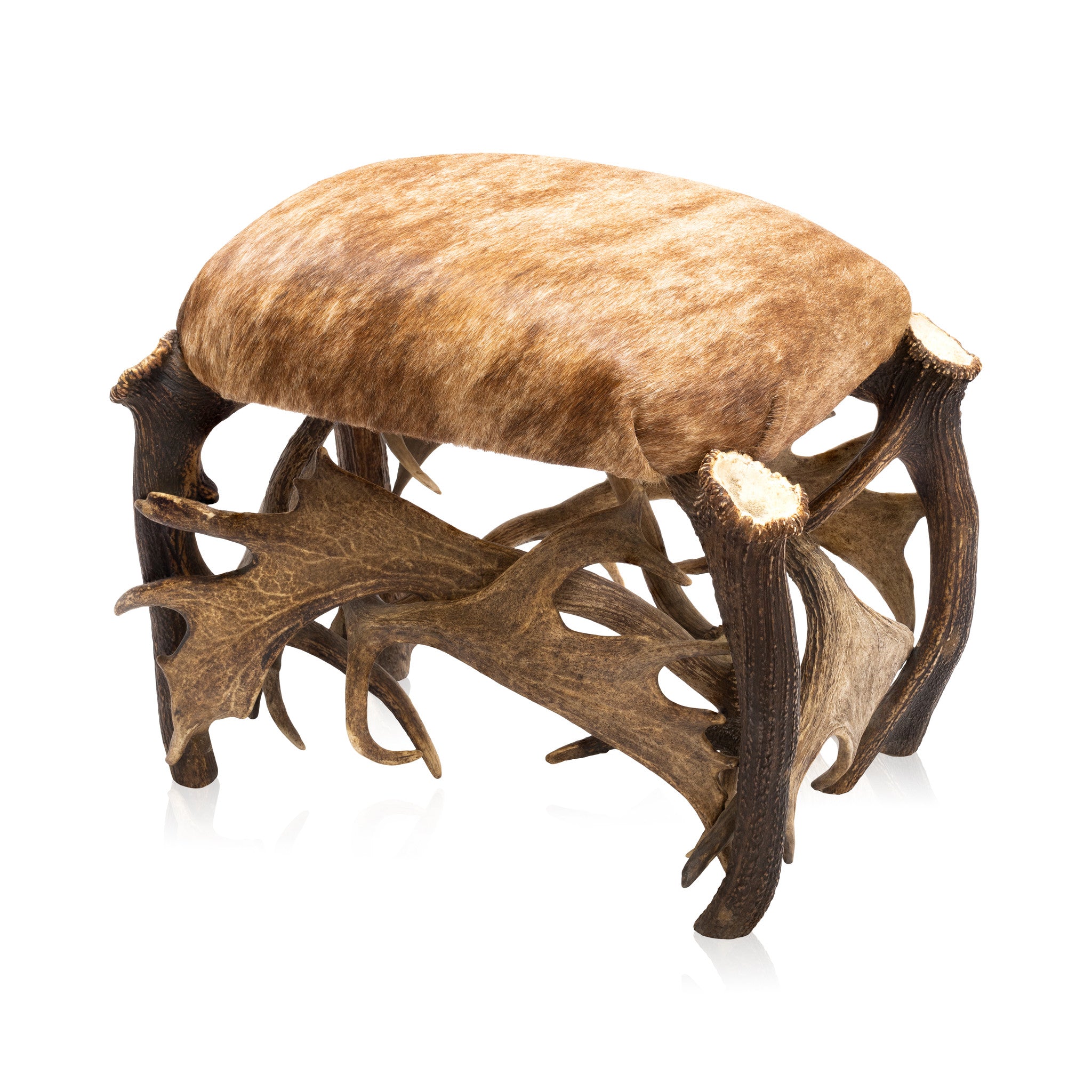Elk Antler Chair and Ottoman