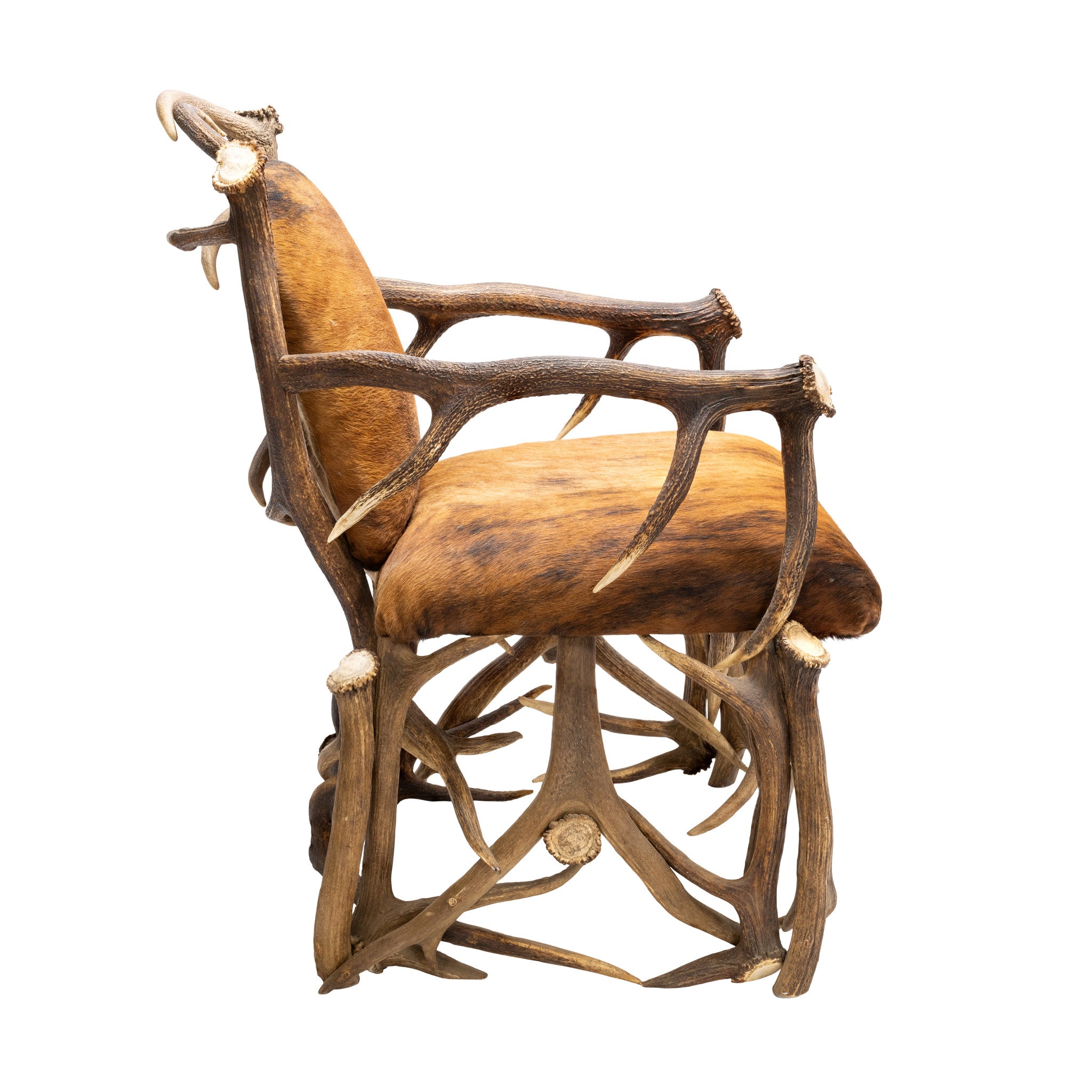 Elk Antler Chair and Ottoman