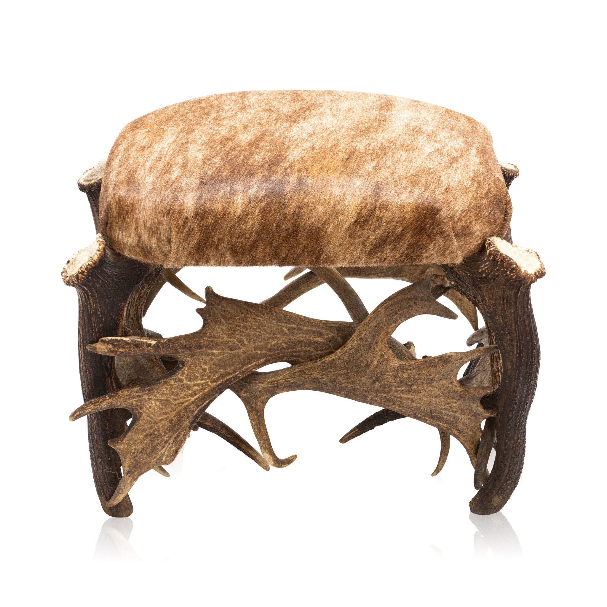 Elk Antler Chair and Ottoman