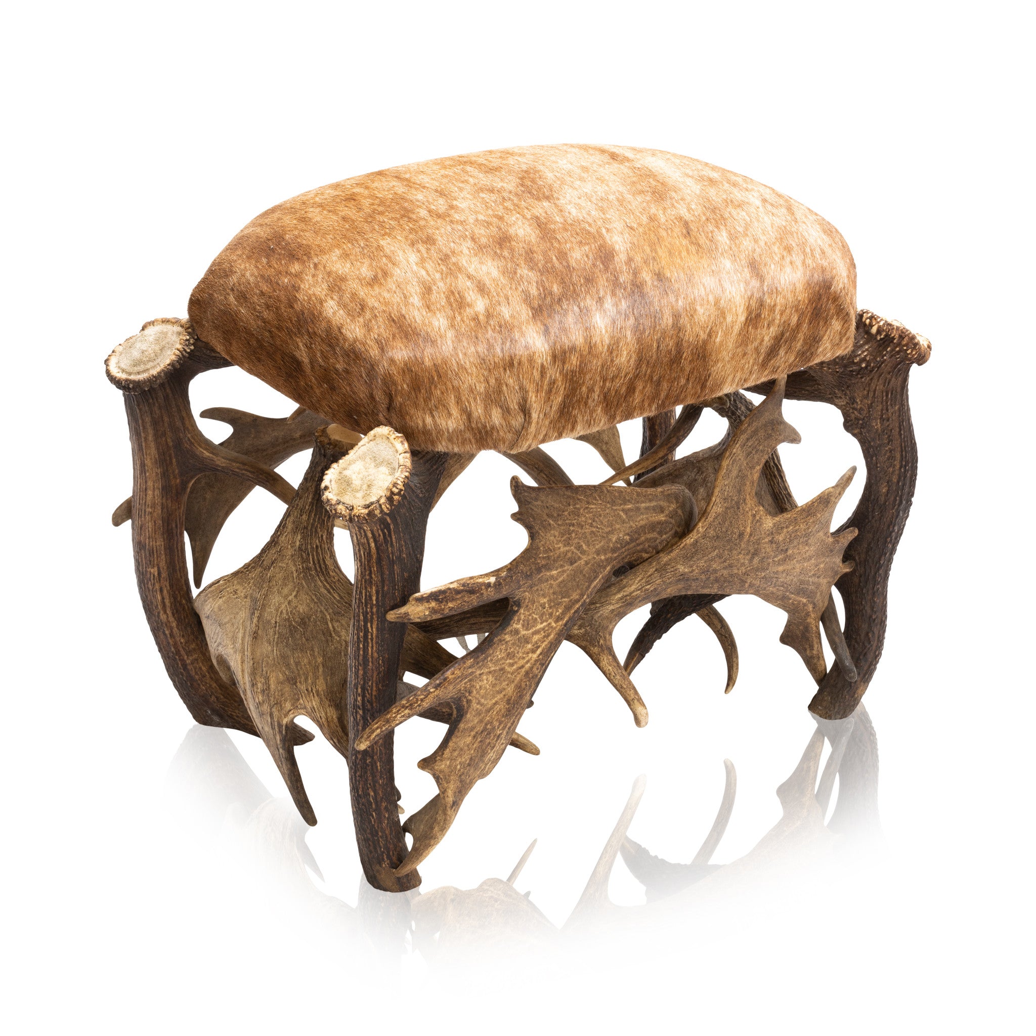 Elk Antler Chair and Ottoman