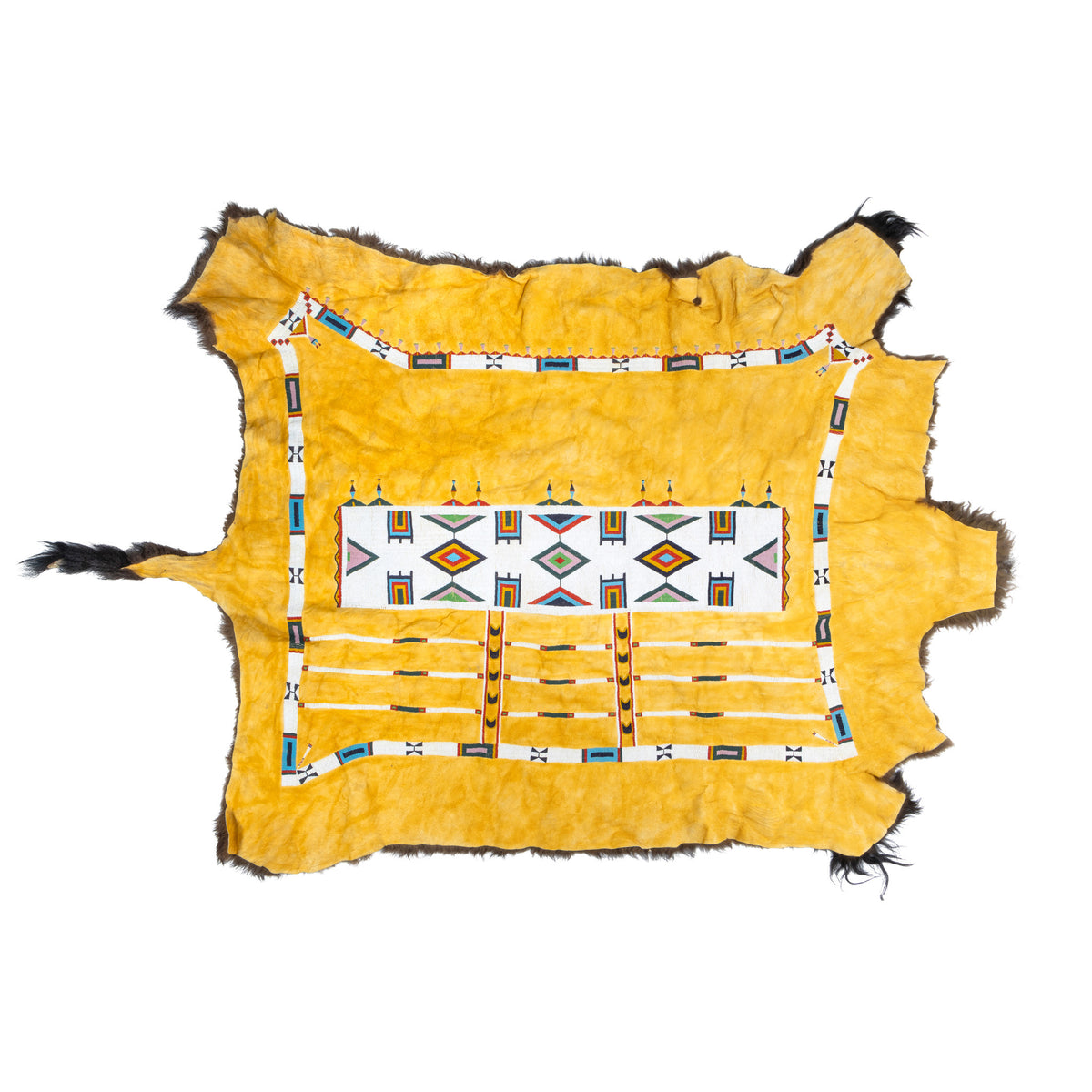 NEAT BUFFALO CLOTHPIGMENT PRINT【44】 Sioux Pictorial Hide by J. Growing Thunder — Cisco's Gallery