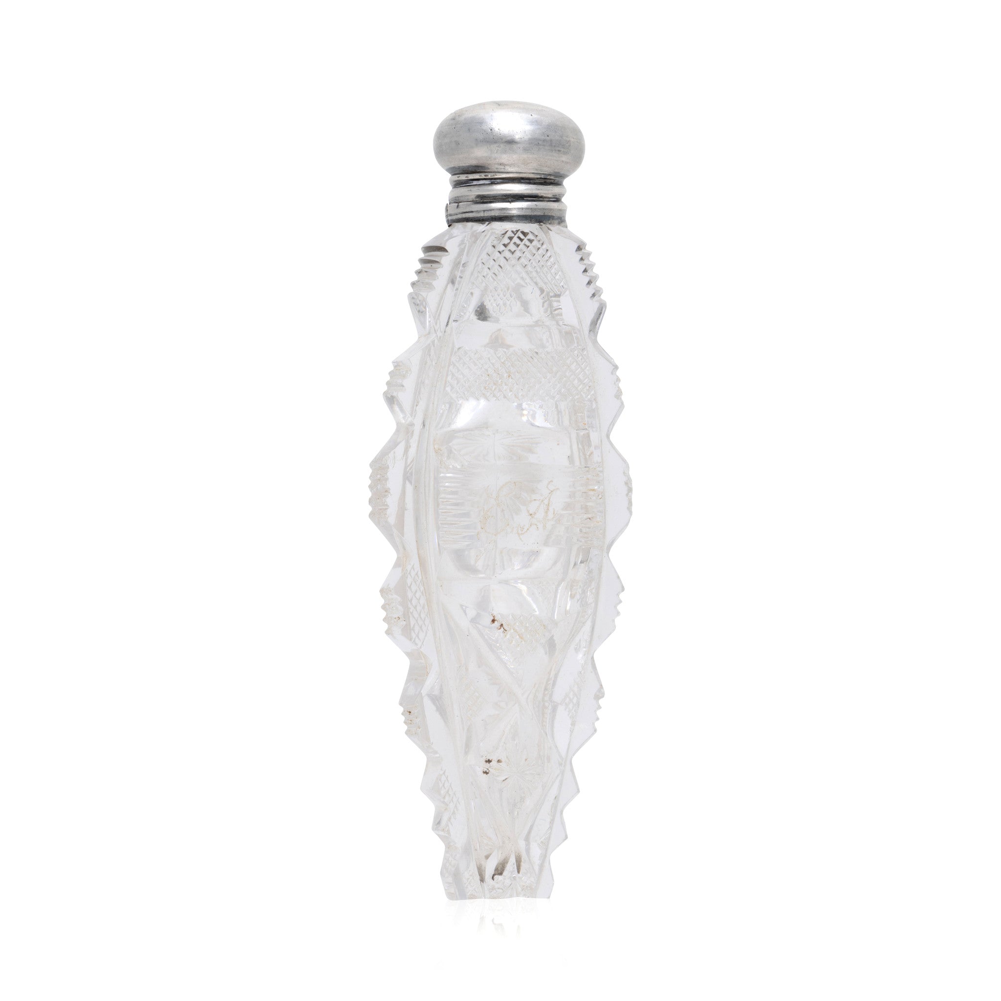 Cut Glass and Sterling Perfume Bottle, Jewelry, Display Piece, Other