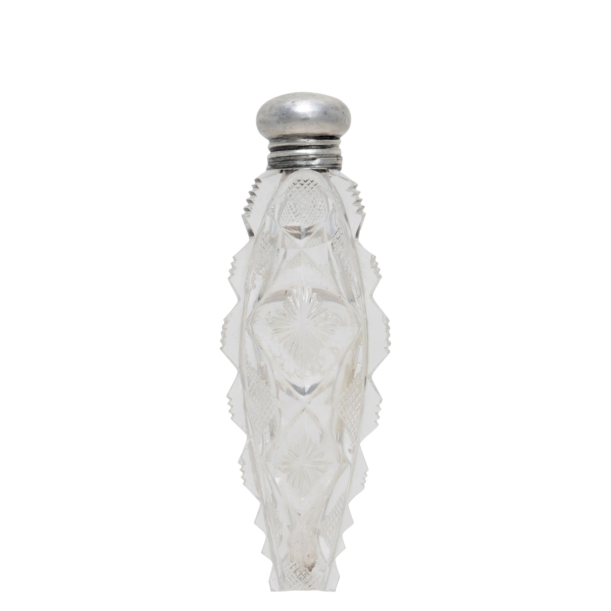 Cut Glass and Sterling Perfume Bottle