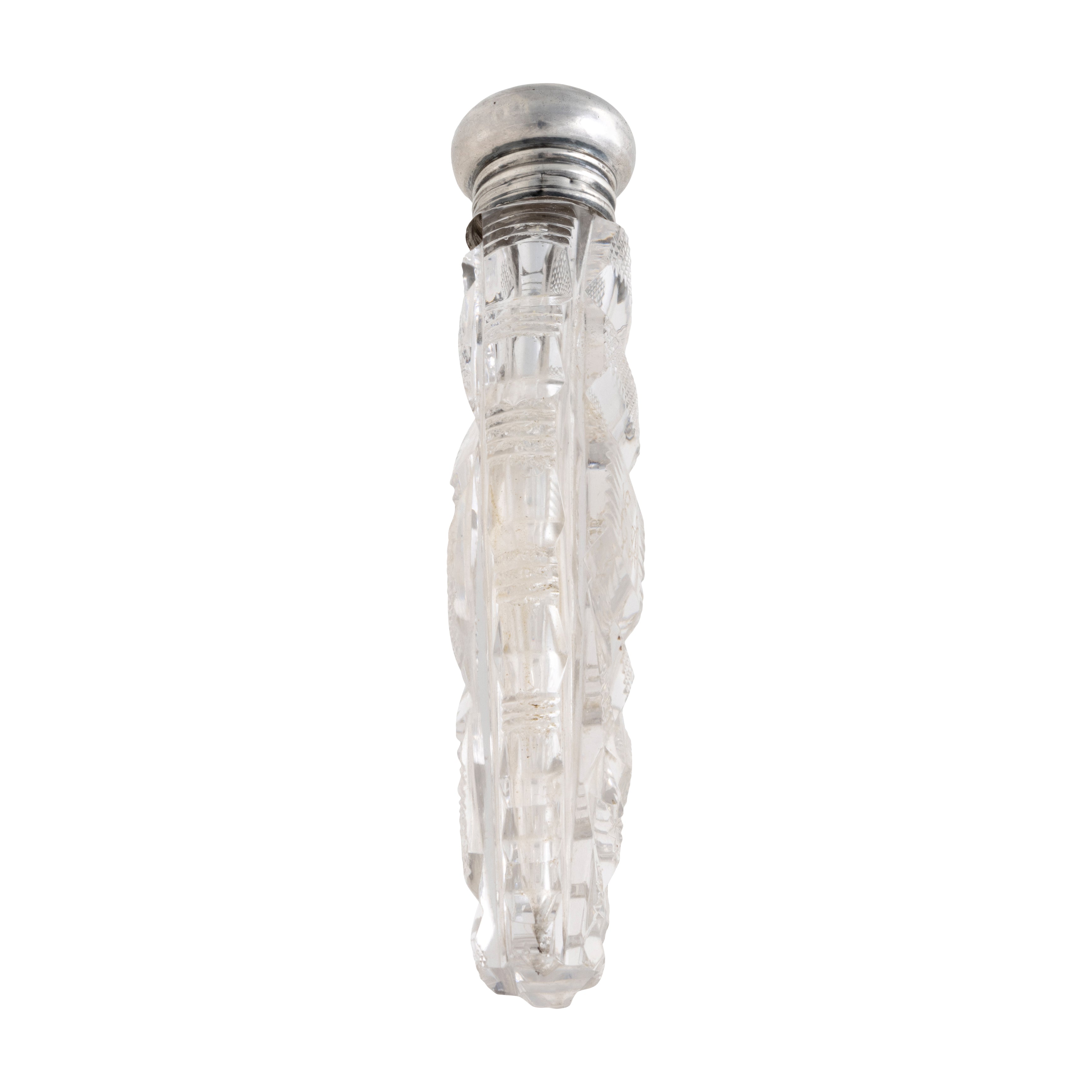 Cut Glass and Sterling Perfume Bottle