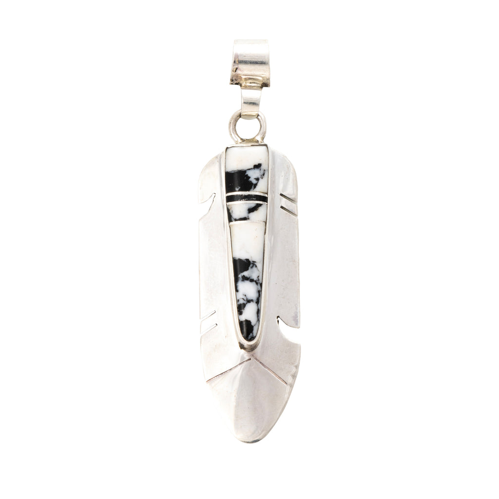 Navajo White Buffalo Turquoise Pendant — Cisco's Gallery