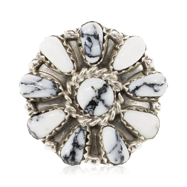 Navajo White Buffalo Turquoise Ring, Jewelry, Ring, Native