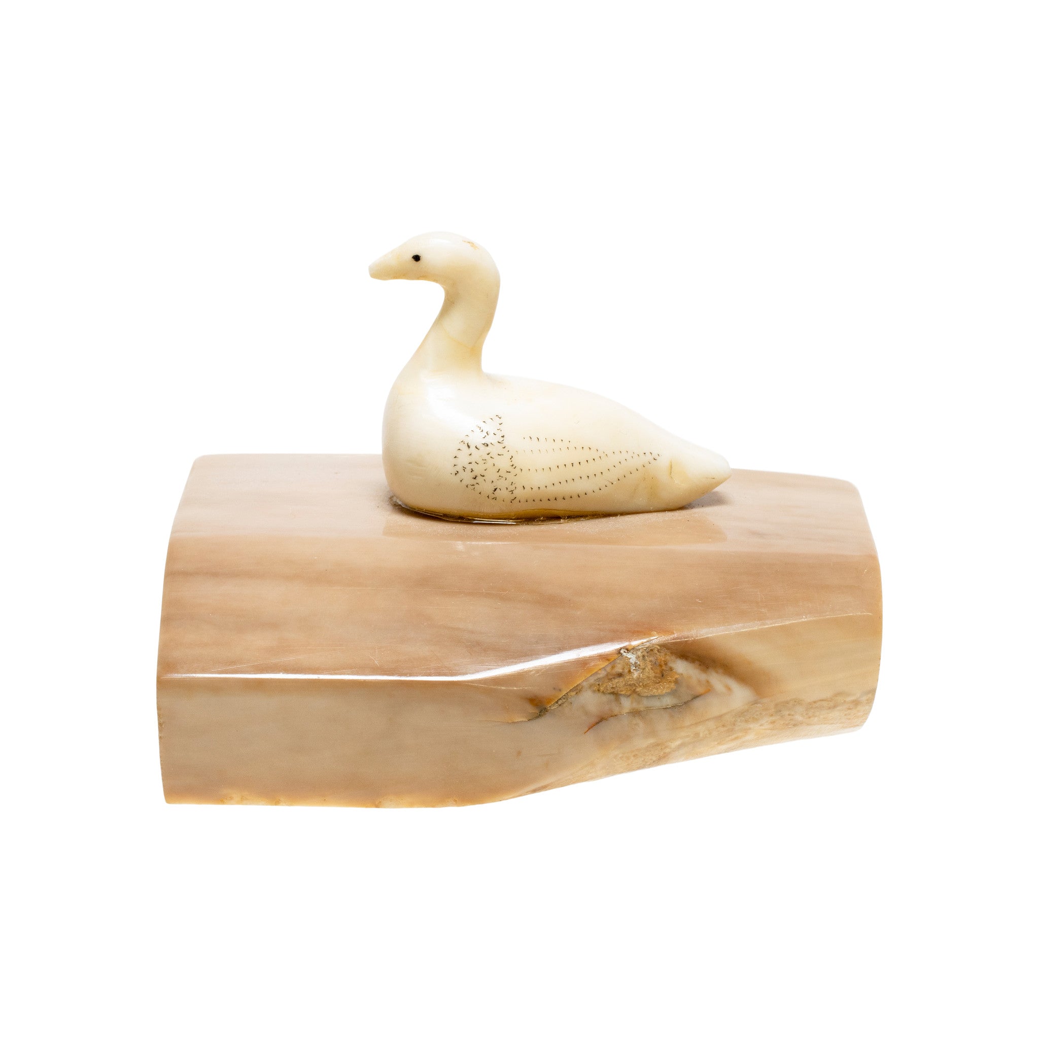 Inuit Fossilized Ivory Goose