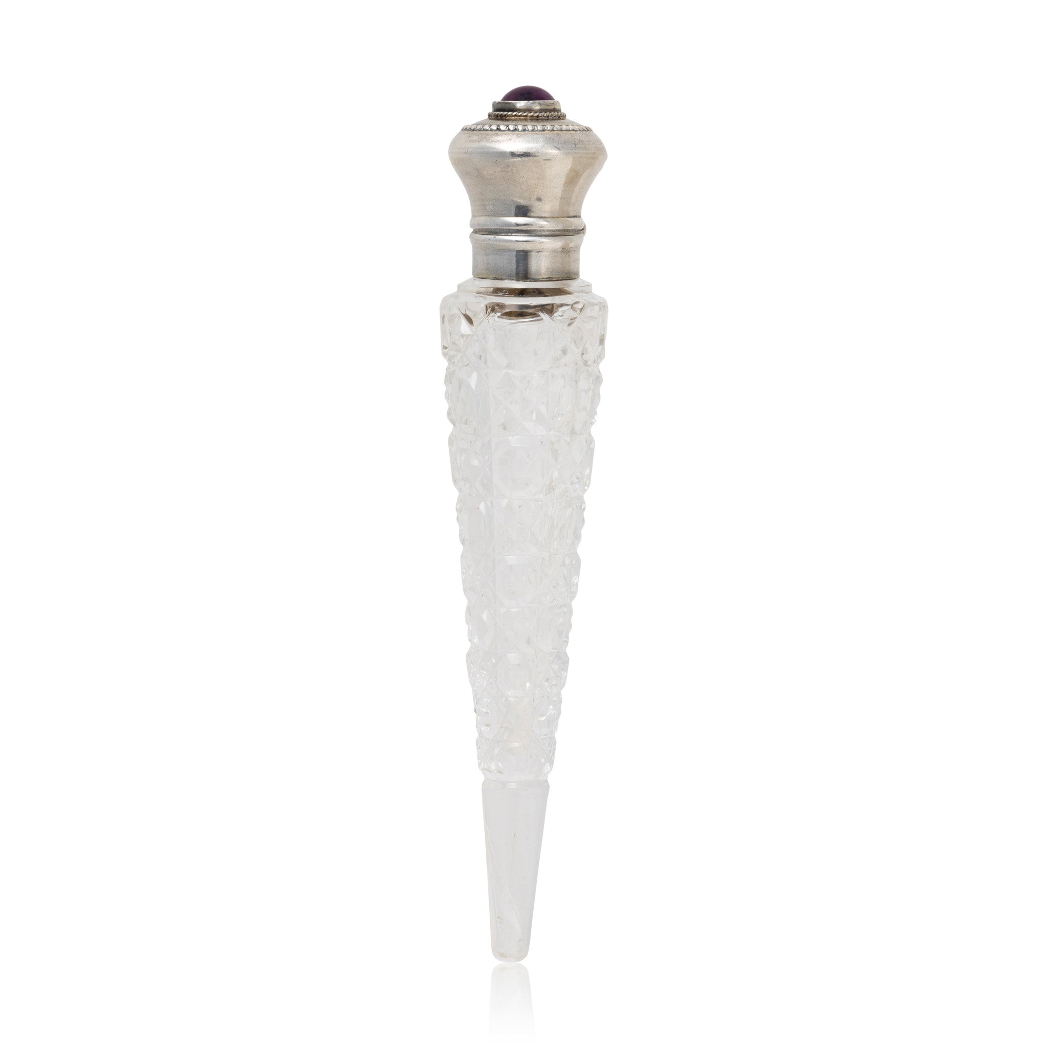 Cut Glass and Sterling Perfume Bottle, Jewelry, Display Piece, Other