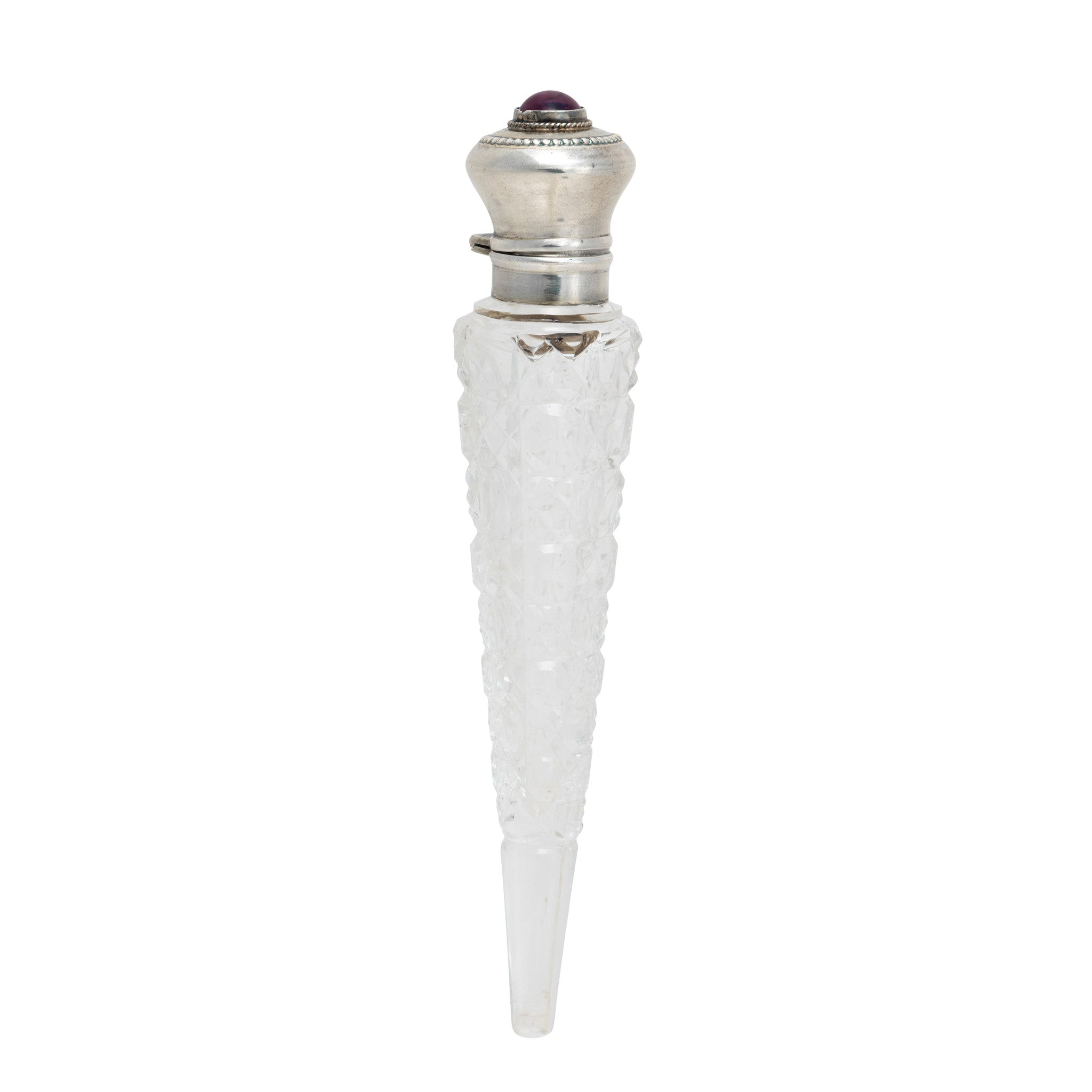 Cut Glass and Sterling Perfume Bottle