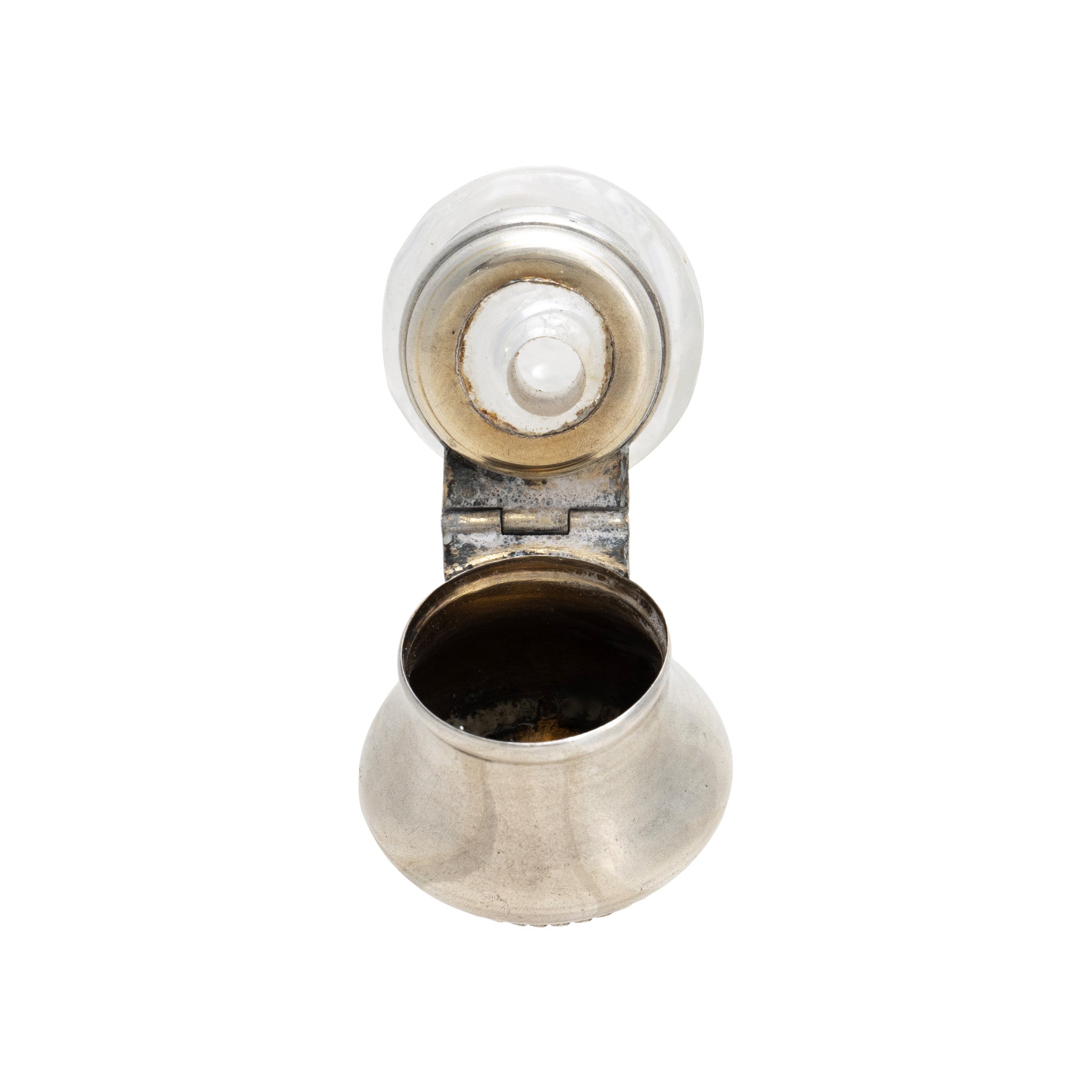 Cut Glass and Sterling Perfume Bottle