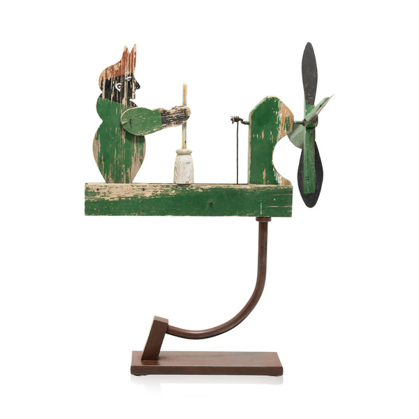 Whirligig with Butter Churner Figure, Furnishings, Decor, Whirligig