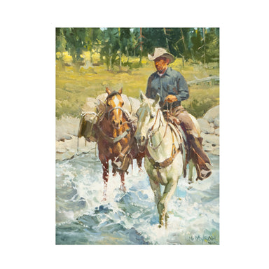 "Creek Crossing" by Newman Myrah, Fine Art, Painting, Western