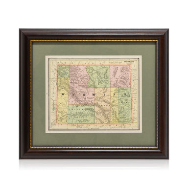 Wyoming Map by George F. Cram, Furnishings, Decor, Map