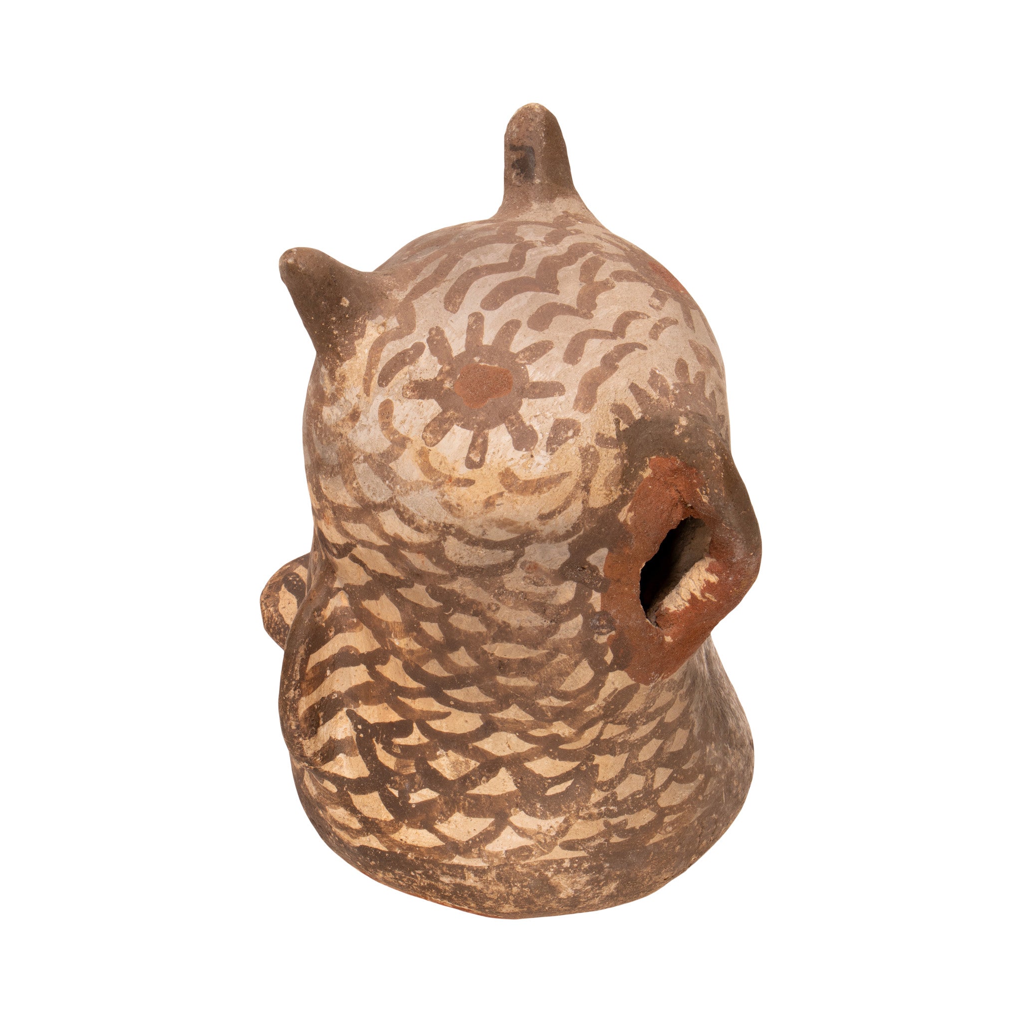Folky Zuni Pottery Owl, Native, Pottery, Historic