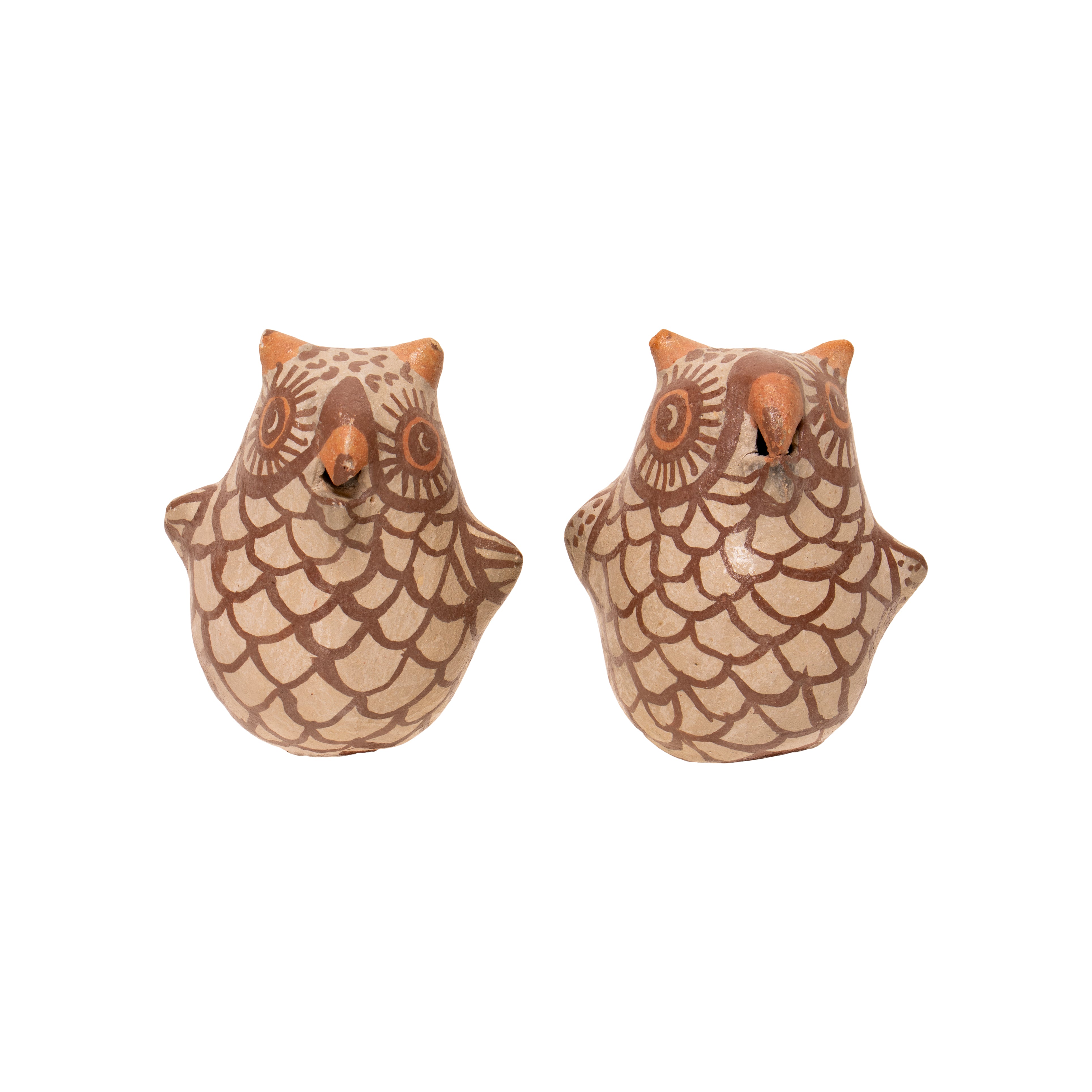 Pair Miniature Acoma Pottery Owls