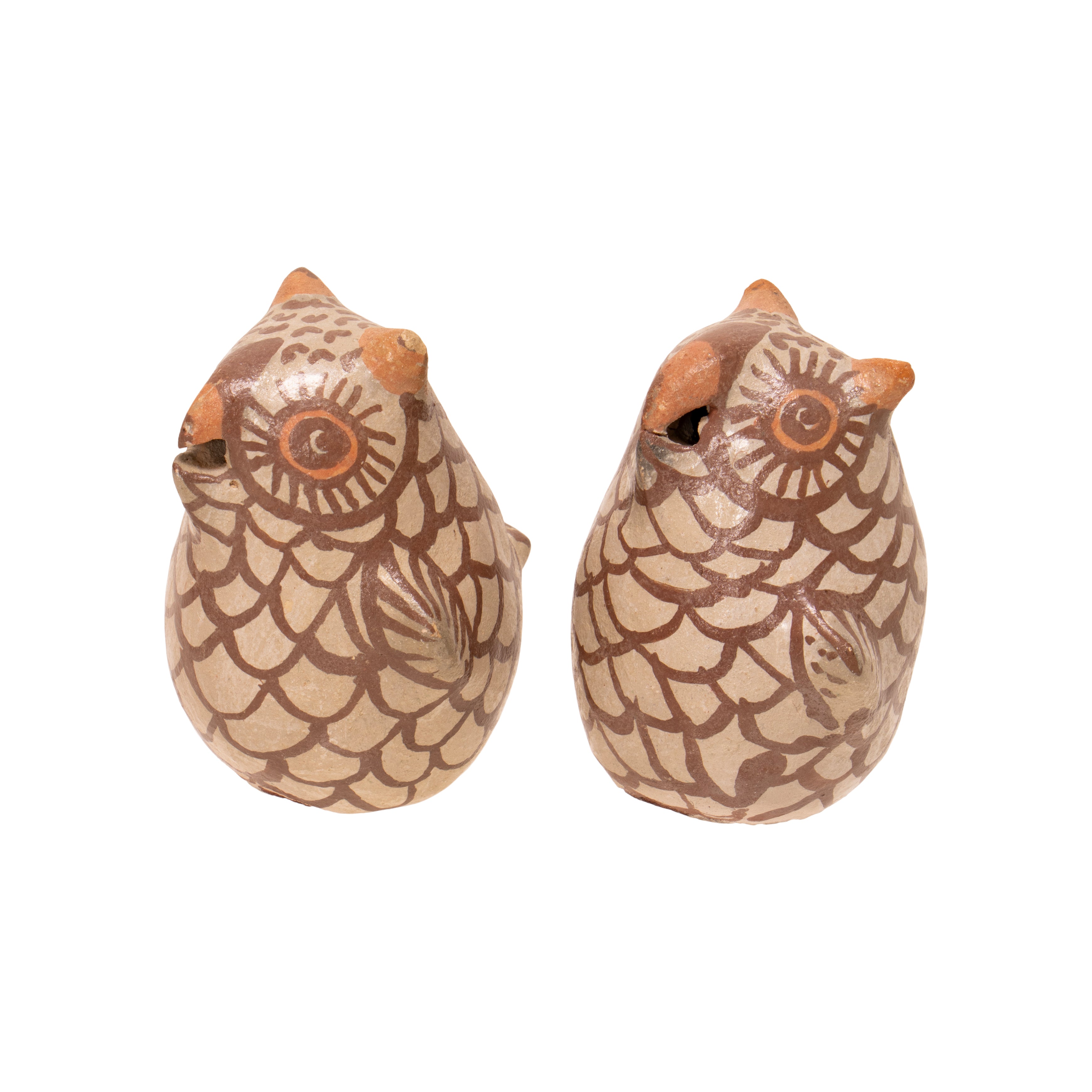 Pair Miniature Acoma Pottery Owls