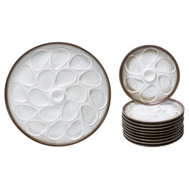 French Salins Faience Oyster Service, Furnishings, Dining, Serveware