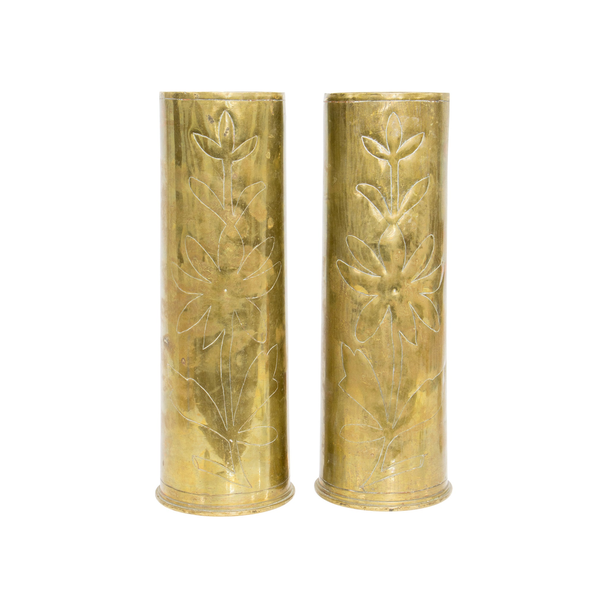 Pair Trench Art Vases
