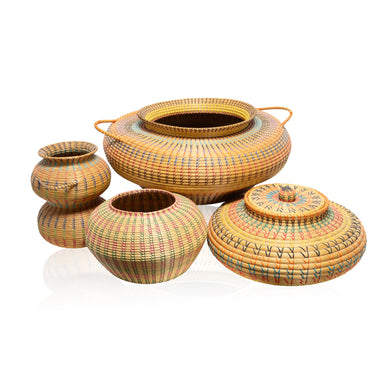 Seminole Basket Collection, Native, Basketry, Vertical