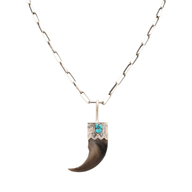 Navajo Turquoise and Bear Claw Necklace, Jewelry, Necklace, Native