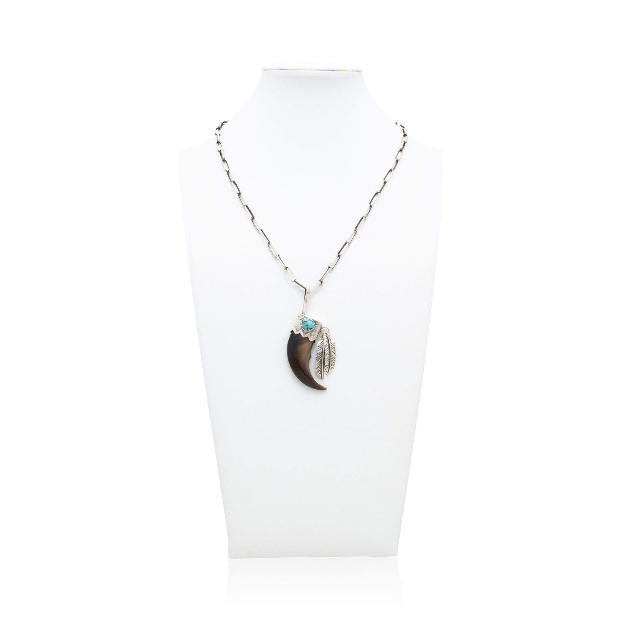 Navajo Turquoise and Bear Claw Necklace — Cisco's Gallery
