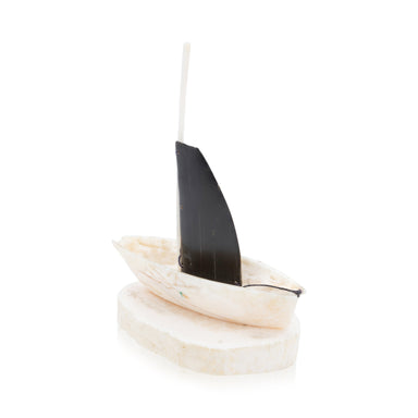 Inuit Walrus Ivory Sailboat, Native, Carving, Ivory