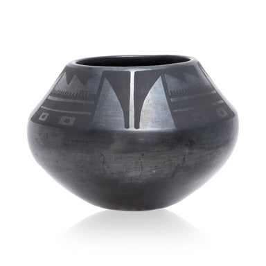 Marie and Julian Martinez Black Ware Pottery Jar, Native, Pottery, Historic