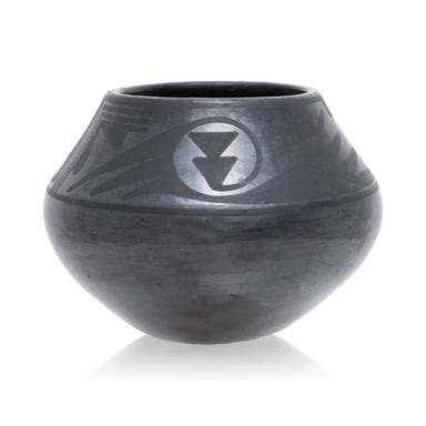 Marie and Julian Martinez Black Ware Pottery Jar, Native, Pottery, Historic