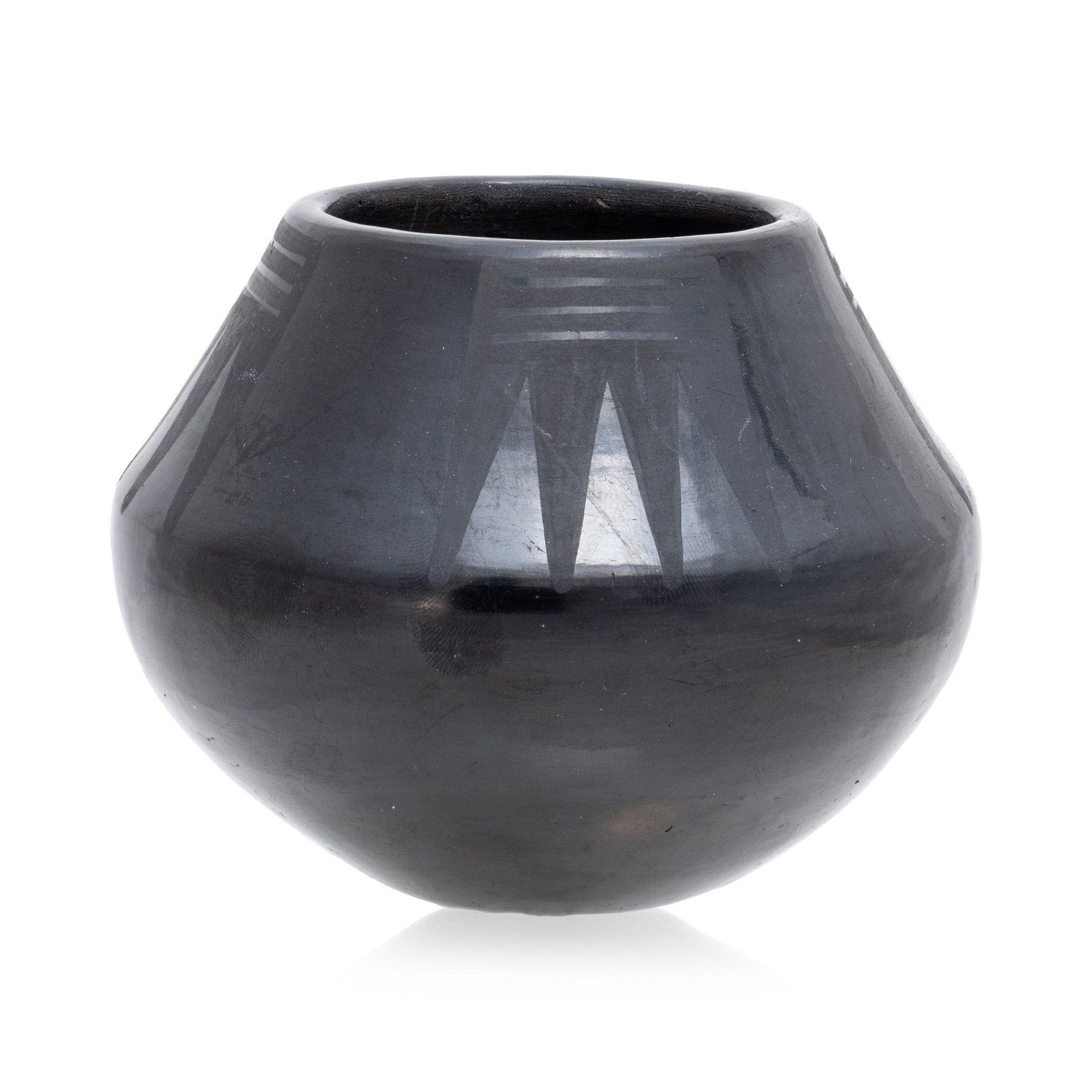 Marie and Julian Martinez Black Ware Pottery Jar, Native, Pottery, Historic