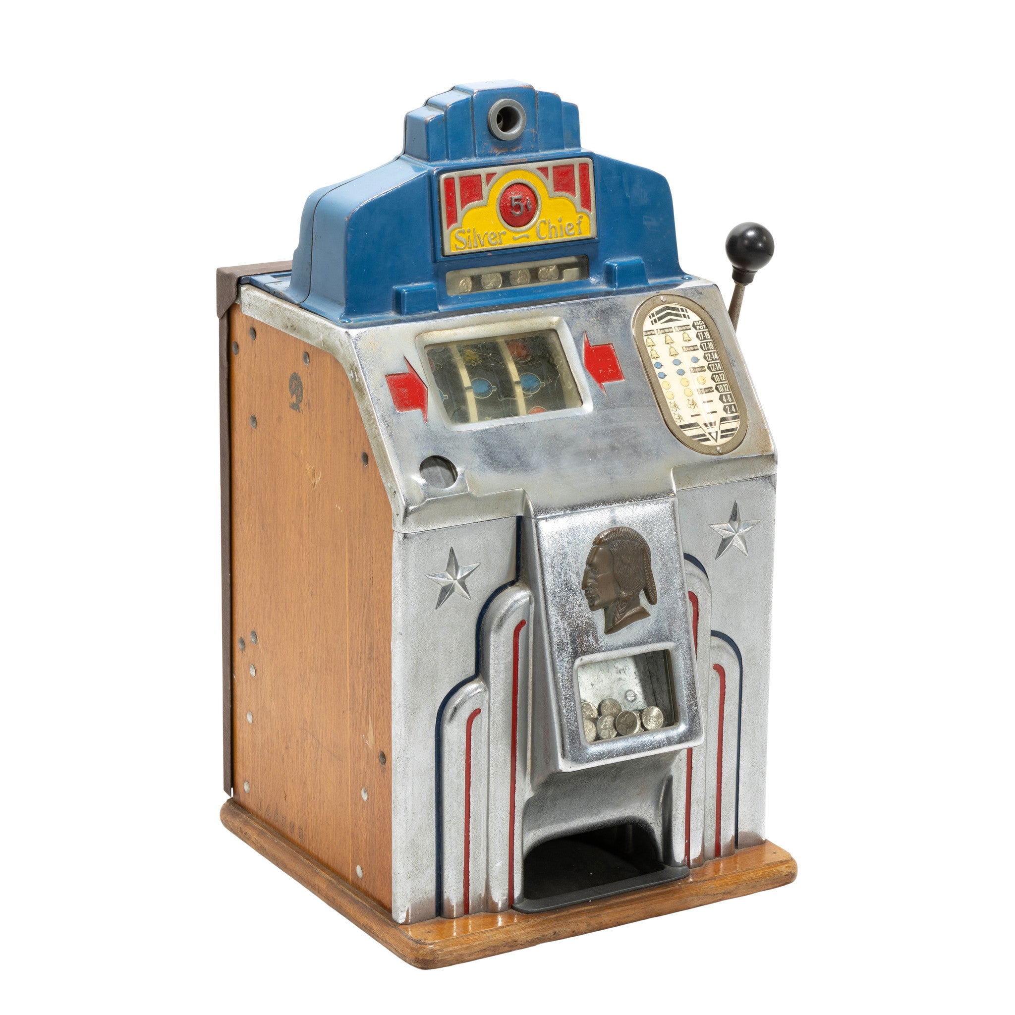 Jennings 5 Cent Silver Chief Slot Machine