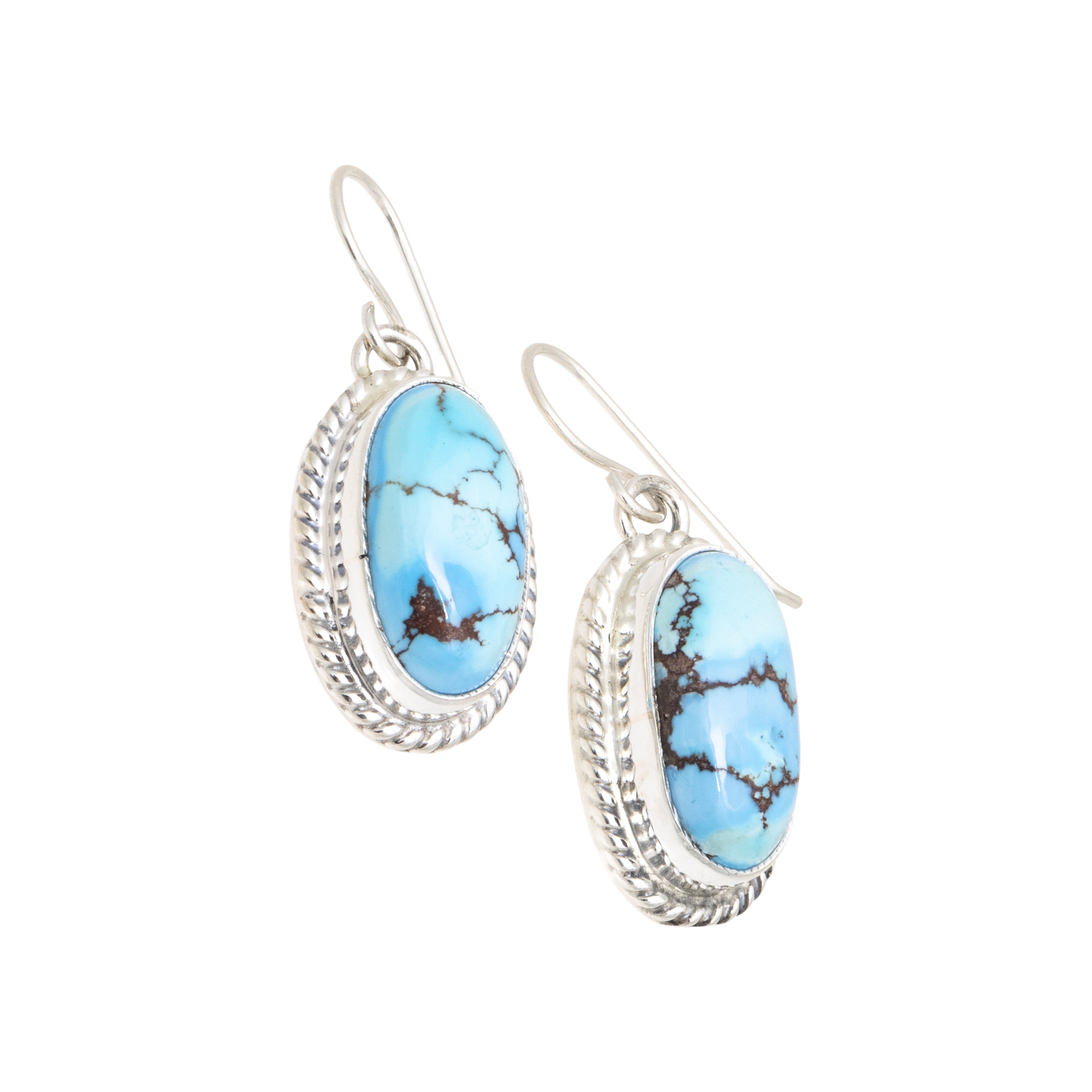 Navajo Golden Hill Turquoise Squash Blossom and Earrings — Cisco's