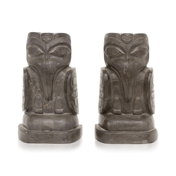 Tlingit Eagle Bookends, Native, Carving, Other