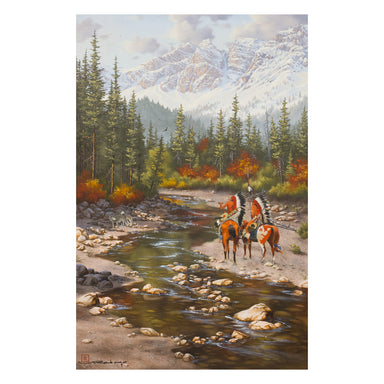Into Wolf Country by Mario Rabago, Fine Art, Painting, Native American