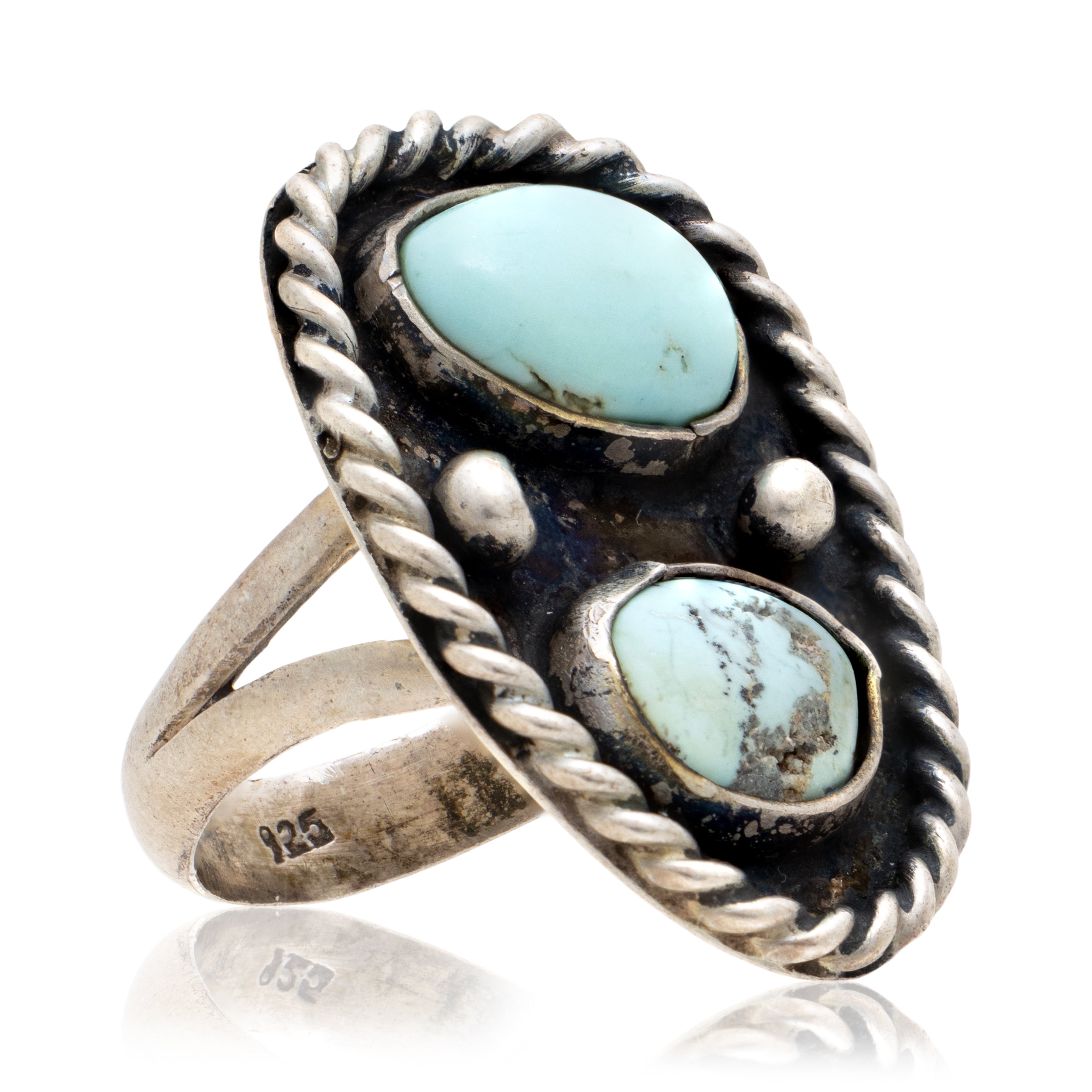 Two-Stone Turquoise Ring, Jewelry, Ring, Native