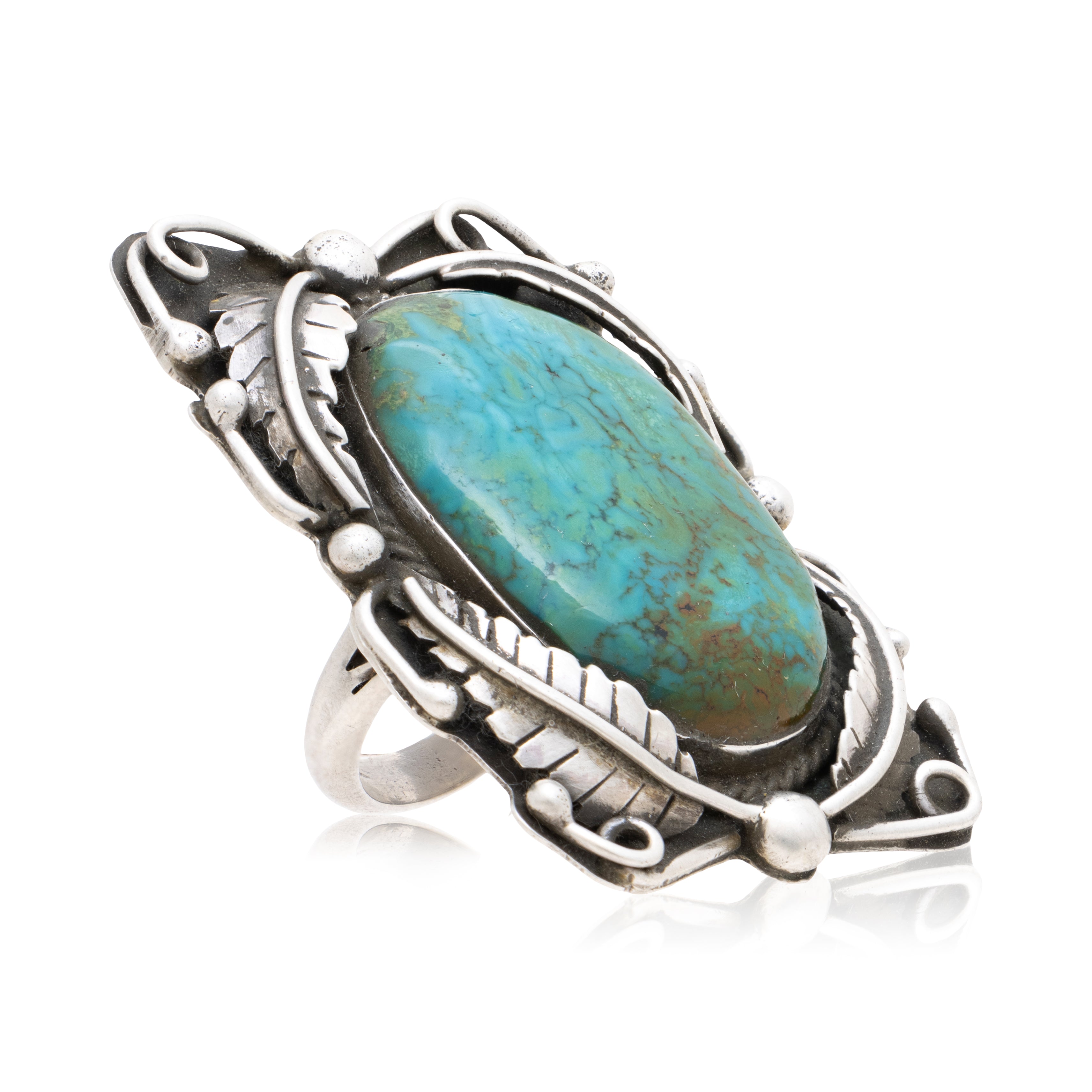 Large Navajo Turquoise Ring, Jewelry, Ring, Native