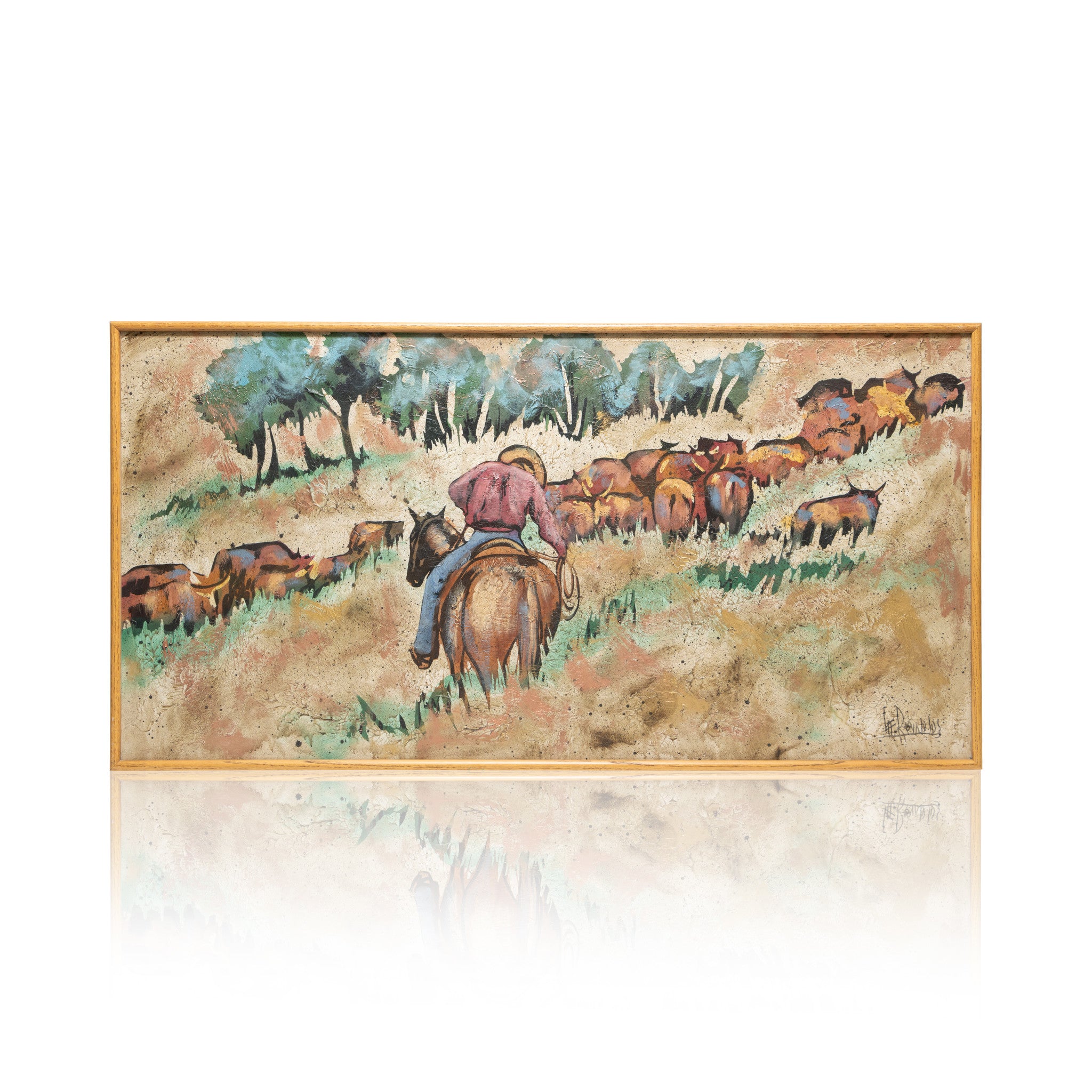 Lee Reynolds Canvas Cowboy Painting