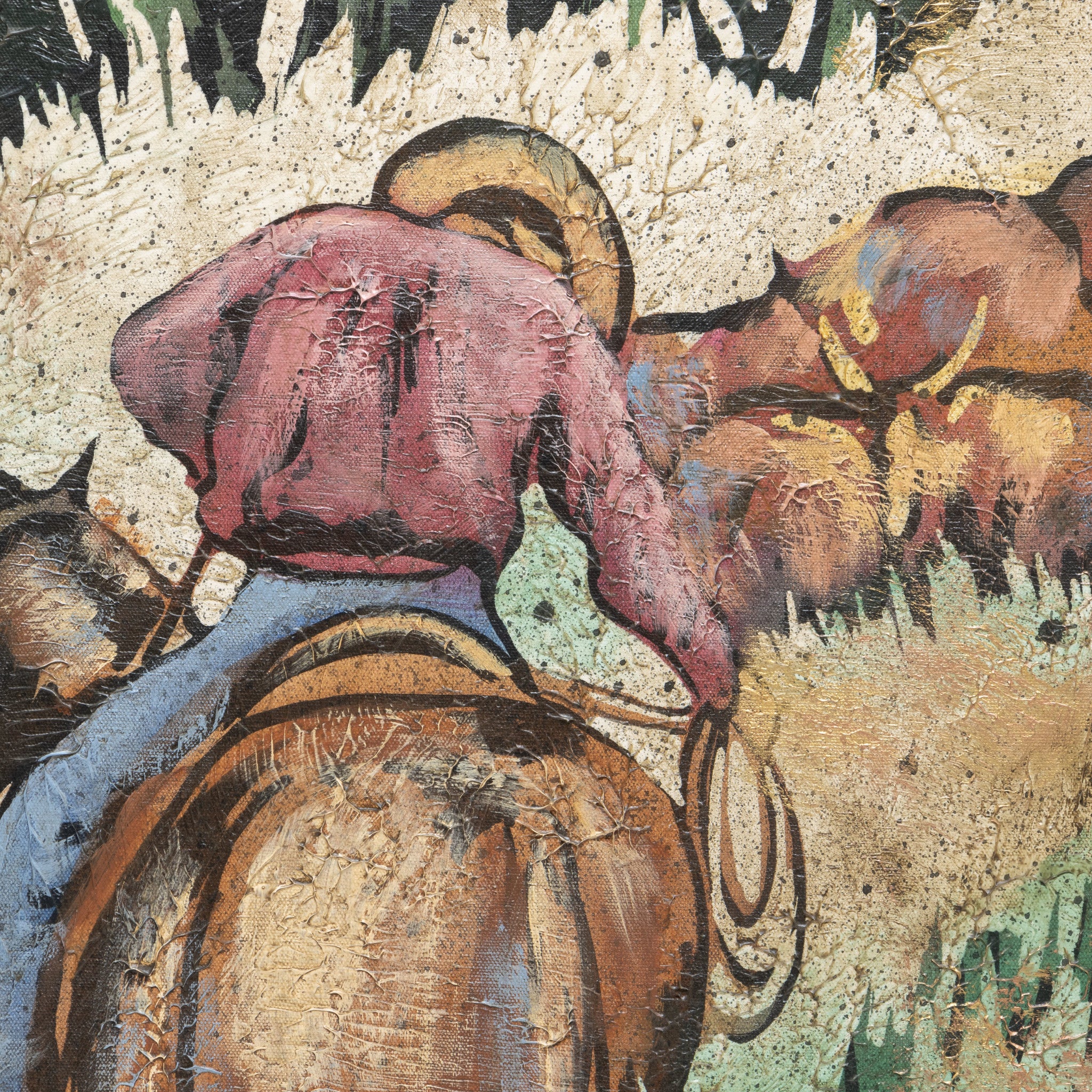 Lee Reynolds Canvas Cowboy Painting