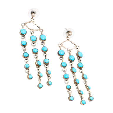 Turquoise and Silver Earrings, Jewelry, Earrings, Native