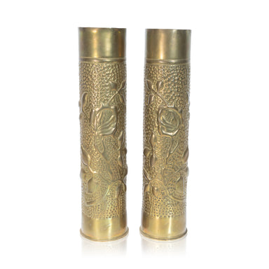 Pair of WWI Trench Art Vases, Furnishings, Decor, Trench Art