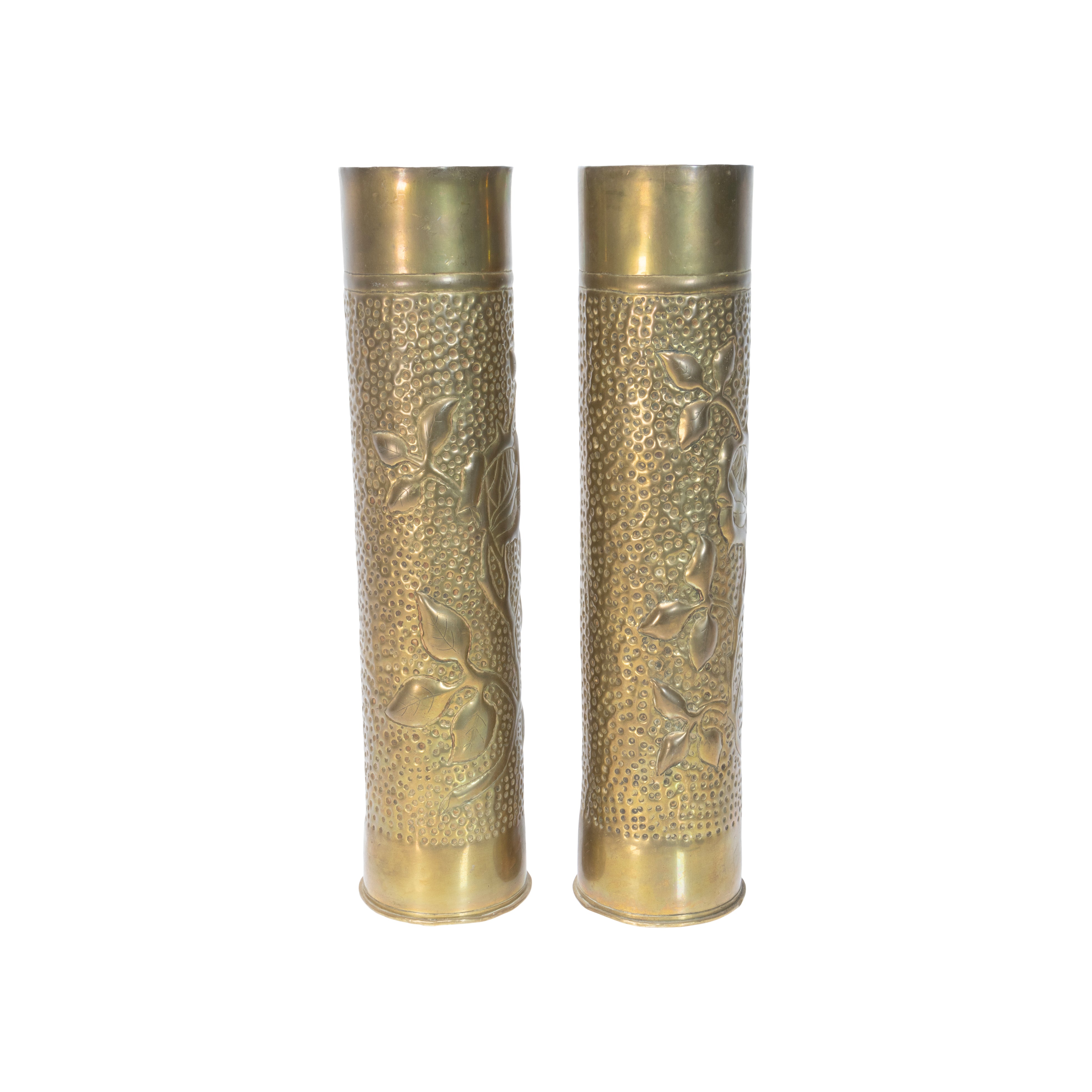 Pair of WWI Trench Art Vases