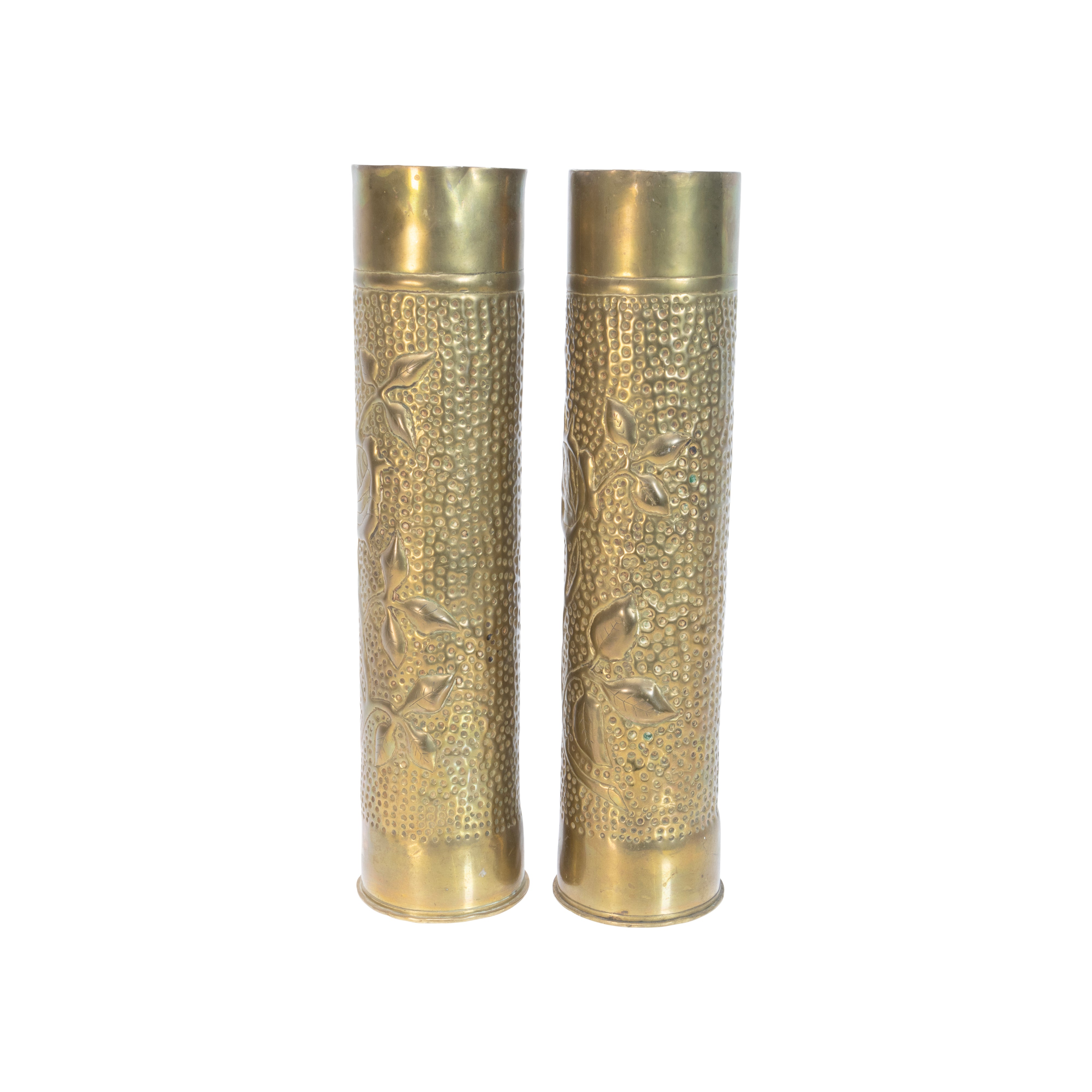 Pair of WWI Trench Art Vases