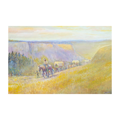 "Wyoming Wagon Train" by Jim Carkhuff, Fine Art, Painting, Western