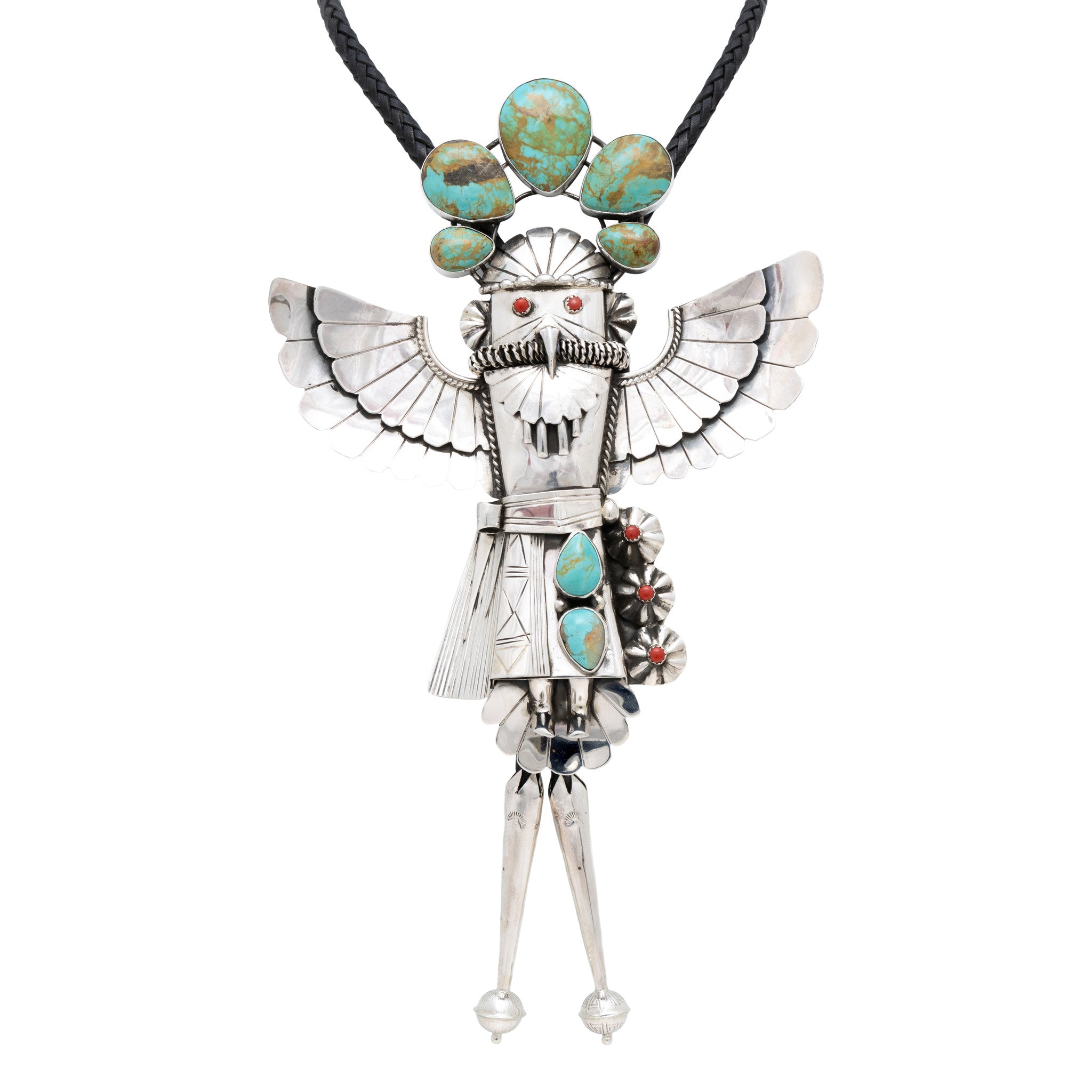 Large Navajo Kachina Bolo, Jewelry, Bolo Necktie, Native