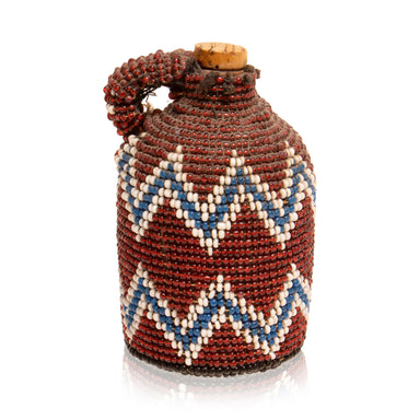 Shasian Beaded Jug, Native, Basketry, Bottle Basket