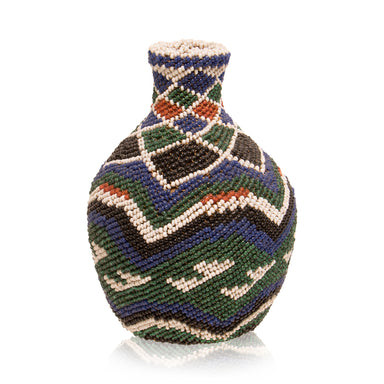 Paiute Beaded Jar, Native, Basketry, Bottle Basket