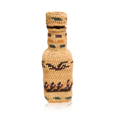 Makah Bottle Basket, Native, Basketry, Bottle Basket