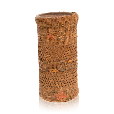 Tlingit Basketry Jar, Native, Basketry, Bottle Basket