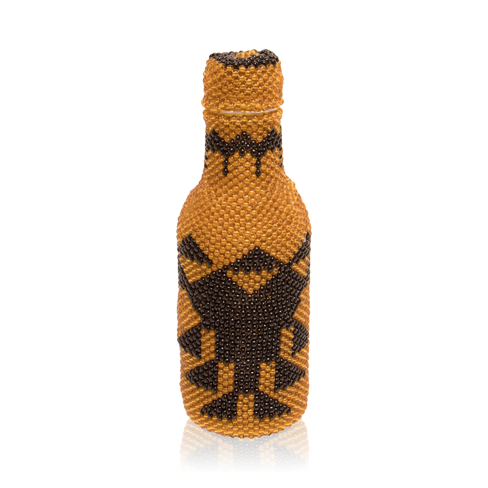 Native Beaded Bottle, Native, Basketry, Bottle Basket