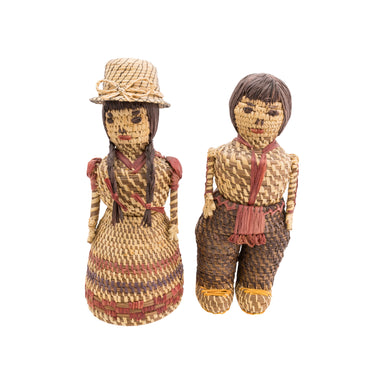 Pair Papago Basketry Dolls, Native, Doll, Other